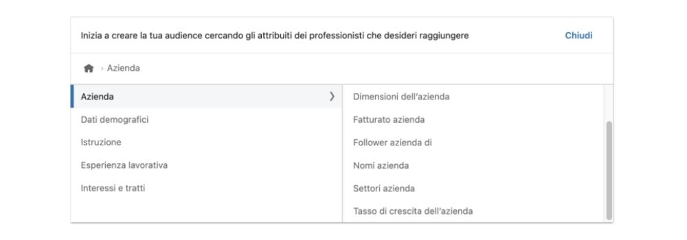 Linkedin-Targeting delle aziende